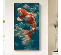 Animal Diamond Painting Adultos, Diamond Painting Pez Pintura de Diamante para Niños DIY 5D Cristal Strass Bordado Punto de Cruz Puzzle Dibujos con Diamantes Kit Decoración Hogar 50x100cm m4-12cb