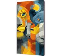 Animal Diamond Painting Adultos, León Cuadros de Diamantes, 5D Puzzle Diamantes Cuadros en Punto de Cruz Diamond Art Painting Kit, Hobby Ccreativi Adulti, Decoración Pared Hogar 80x160cm pz1-24w