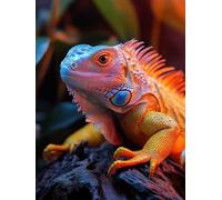 Animal Diamond Painting Kit Completo, 5D Diamond Painting Lagarto Pintura Diamante Niños DIY Cristal Strass Punto de Cruz Manualidades Puzzle Diamantes Adultos, Decoración Hogar Regalos 60x80cm b7-2R
