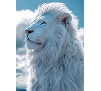 Animal Diamond Painting Kit Completo, 5D Diamond Painting León Pintura Diamante Niños DIY Cristal Strass Punto de Cruz Manualidades Puzzle Diamantes Adultos, Decoración Hogar Regalos 80x110cm b7-55
