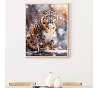 Animal Diamond PaintingLeopardo Diamond Painting Adultos, 5D DIY Pintura Diamante Manualidades Adultos Cristal Punto de Cruz para Decoración De Pared, Regalos Para Mujeres 90 x120 cm PJY8 A-3