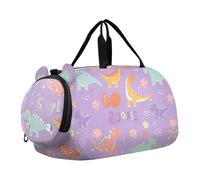 Animal Dino Roar - Bolsa de lona para gimnasio con compartimento para zapatos, ligera, para fin de semana, para niños y niñas, Animal Dino Roar Cartoon