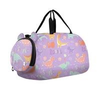Animal Dino Roar - Bolsa de lona para gimnasio con compartimento para zapatos, multifuncional, para viajes nocturnos, fin de semana, playa, natación, piscina, deportes, gimnasio, Animal Dino Roar