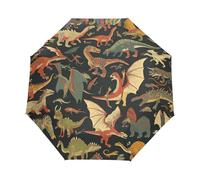 Animal Dinosaurio Salvaje Africano Paraguas Plegable Automático Paraguas de Viaje Mujer Niño Niña Protección UV Resistencia Viento Impermeable