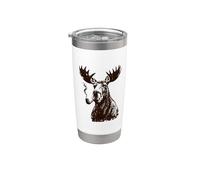 Animal divertido del Bosque de Alces Escandinavia al Aire Vaso térmico de acero inoxidable de doble pared