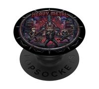 Animal Divertido Gato Heavy Metal Rock Música Metal Banda Metal PopSockets PopGrip Adhesivo