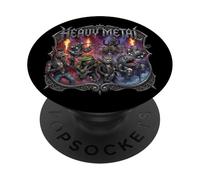 Animal Divertido Gato Heavy Metal Rock Música Metal Banda Metal PopSockets PopGrip Adhesivo