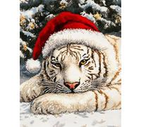 Animal Diy Kit Alfombra Gancho De Pestillo Retrato De Un Tigre Blanco Kit Para Hacer Alfombras Con Aguja De Pestillo，Diy Para Hacer Tapiz，Kits De Bordado De Punto De Cruz，Manualidade 39x55in