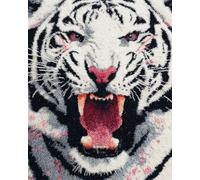 Animal Diy Kit Manualidades Alfombra Retrato De Un Tigre Blanco Kits Para Hacer Alfombras Con Aguja De Pestillo，Manualidades Para Hacer Tapiz Diy Con Estampado Colorido，Juego De Costu 20x15in