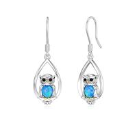 Animal Earrings Silver Cat/Panda/Dog/Owl/Butterfly/Peacock Dangle Earrings Cute Animal Jewellery Gift for Women