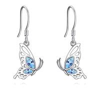 Animal Earrings Silver Cat/Panda/Dog/Owl/Butterfly/Peacock Dangle Earrings Cute Animal Jewellery Gift for Women
