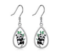 Animal Earrings Silver Cat/Panda/Dog/Owl/Butterfly/Peacock Dangle Earrings Cute Animal Jewellery Gift for Women