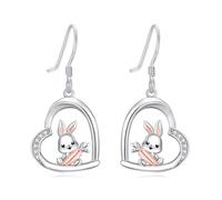 Animal Earrings Silver Cat/Panda/Dog/Owl/Butterfly/Peacock Dangle Earrings Cute Animal Jewellery Gift for Women