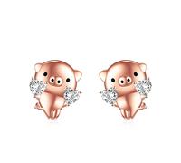 Animal Earrings Silver Cat/Pig/Dinosaur/Cow/Frog/Hedgehog/Turtle Stud Earrings Cute Animal Jewellery Gifts for Women Girls