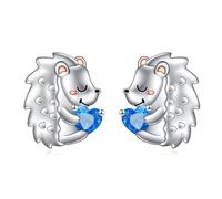 Animal Earrings Silver Cat/Pig/Dinosaur/Cow/Frog/Hedgehog/Turtle Stud Earrings Cute Animal Jewellery Gifts for Women Girls