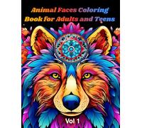 Animal Faces Coloring Book for Adults and Teens: Relaxing and Detailed Lion, Dog