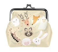 Animal Faces Cute-01 Monedero Monedero Bolsa Cambio Bolsa Regalos para Mujeres Niños Niñas Llavero