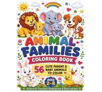 ANIMAL FAMILIES COLORING BOOK: 56 Cute Parent & Baby Animals to Color