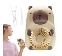 Animal Fan - Dispositivo de refrigeración manual de dibujos animados, enfriador de aire portátil USB para sala de estudio, herramienta recargable con 3 opciones de velocidad, accesorio personal