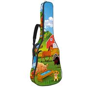 Animal Farm Soft Bass Guitar Case Bag con gancho trasero para guitarra eléctrica mochila hojas piñas coralcm grueso acolchado de seguridad