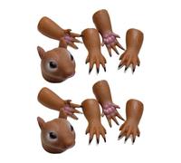 Animal Finger Puppets - 10 Pcs Squirrel Set | Mini Rubber Toy