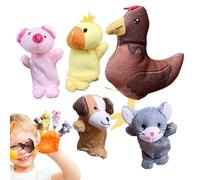 Animal Finger Puppets, Colorful Puppet Set of 5, Soft Interactive Toys, 3,15 pulgadas Ideal para Easter Basket Stuffers, Egg Fillers, Classroom Rewards, Party Storytelling Fun