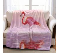 Animal Flamenco Manta de Franela 100 x 130 cm Rosa Manta Mullida y Cálida para Decoración del Dormitorio Juvenil o Adulto