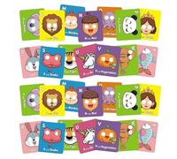 Animal Flash Cards, Letter Learning Cards, Educational Toys, Interactive Phonics Activity, Fun Preschool Game, Travel Birthday Classroom Use, 8.66x7.09 Inches Multicolor 1 Set
