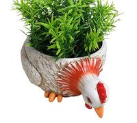 Animal Flower Pots, Rooster/Duck Animal Flower Pots, Cute Statue Flower Pot, Farmhouse Garden Decor for Indoor Outdoor, Backyard Patio, Animal Shaped Pots for Flower and Plant Decoration