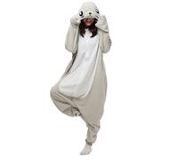 Animal foca gris león mar ropa de dormir pato ropa Cosplay ropa Navidad Halloween pijamas para unisex adultos niños adolescentes, gris, L