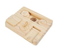 Animal Foraging Toy - Wooden Puzzle Dispenser Feeder Game, Interactive Enrichment Activity, Chew Safe Design Natural Foraging | Hamster Mice Rabbits Indoor Cage Play Feeding Pet Home
