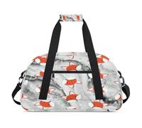 Animal Fox Pattern Marbl Kids Duffel Bags for Girls Boys, Fox Overnight Weekender Travel Bag 24L Sport Gym Duffel Bag Practice Tote Carry Bag, color, 24 L, Organizador de bolsas