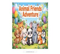 Animal Friends Adventure: 24 Cute Coloring Pages for Kids Ages 4-8: Thick Lines, Big and Simple Pictures for Toddlers, Preschoolers - Puppy, Kitten, Bunny, Panda and More!
