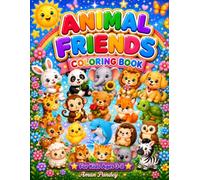 Animal Friends Coloring Book for Kids Ages 3-8: 20 Cute Animals to Color | Fun Coloring Pages with Rabbit, Panda, Lion, Elephant & More | Perfect Gift for Boys and Girls