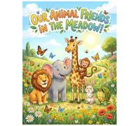 Animal Friends in the Meadow: Cute and Easy Animal Coloring Pages for Kids Ages 3-6