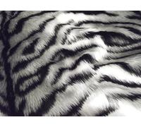 Animal Fun - Tela de piel sintética, color gris plateado/tigre blanco, 1 m, 150 x 100 cm