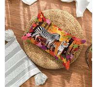 Animal Funda Cojin 40x60 Juego de 1, Hojas Rectangular Funda Almohada 60x40cm con Cremallera Oculta, Impermeable Lino Fundas Cojines, Fundas de Cojines para Sofá Cama Silla o Jardín Regalo 2-7588