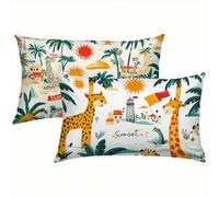 Animal Fundas Cojines 60x80 Terciopelo Juego de 2, Lujosas Funda Cojin Verano Súper Suaves y Cómodas, Funda de Almohada con Cremallera Oculta, Durable y Fácil Cuidado, Adecuado para Sofá, Cama S1-932