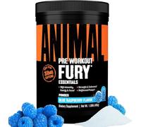 ANIMAL Fury Pre Workout Blue Raspberry - potenciador del entrenamiento con BCAA, beta-alanina, citrulina y 350 mg de cafeína - Para concentración, bombeo y energía - 483g