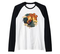 Animal Gallo del Zodiaco Chino Camiseta Manga Raglan