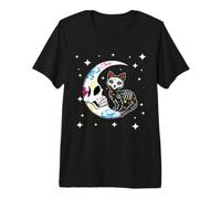 Animal Gato Y Luna Almas Día De Muertos Día De Los Muertos Camiseta Premium