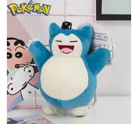 Animal genuino Pokemon serie Pikachu Snorlax Kawaii juguetes de peluche lindo colgante llavero regalos de fiesta de cumpleaños para chico 10.5cm Eevee