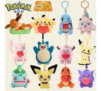 Animal genuino serie Pokemon Pichu Pikachu Snorlax juguetes de peluche lindo llavero colgante regalos de cumpleaños y Navidad para chico Gengar 8.5cm