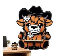 Animal Glasses Holder Stand - Highland Cow Eyeglass Holder, Wooden Display Stand | Cute Animal Glasses Organizer for Desk, Desktop, Home Decor, Office, Living Room, Bedroom, Study, Tabletop Display, G