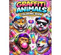 Animal Graffiti Coloring Book: 50 Bold Animal Graffiti Designs | Single-Sided Pages | Street Art Style Coloring Book | 8.5" x 11"| Stress Relief Coloring Book For Adults