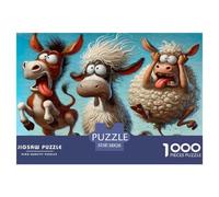 Animal Granja Dibujos Puzzle de 1000 Piezas Papel para Adultos Expresión Divertida Puzzle para Adultos Relajación Decoración Hogar Regalo Familia 38x26cm/1000pcs