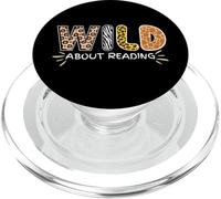Animal Graphic Wild About Reading Books Teacher PopSockets PopGrip para MagSafe