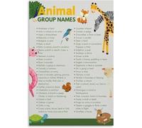 Animal Group Names Educational Poster Collective Nouns Chart Classroom Decor Teaching Learning at Home