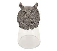 Animal Head Whiskey Glass, Cocktail Glass with Intricate Metal Base, Stable Durable Drinking Glass for Whisky Tequila Vodka, Fun Party Barware Gift for Adults (Oso Aprox.18 X 10 cm / 7,1 X 3,9