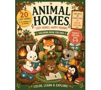 Animal Homes: Cozy Homes, Happy Friends: A Coloring Book for Kids Ages 5-9 with Hidden Objects and Fun Animal Facts